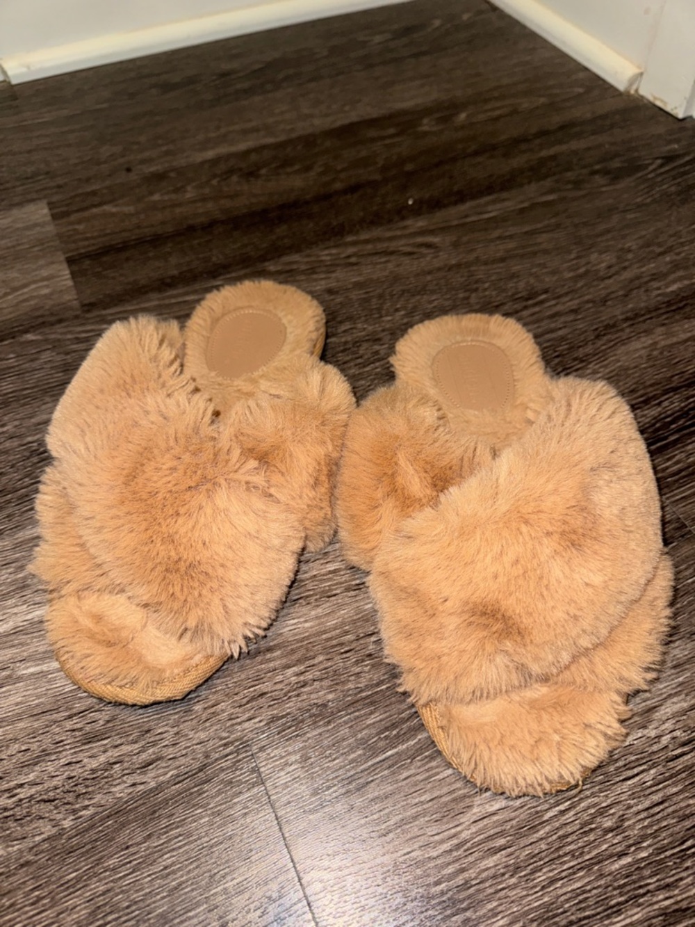 Auden Plush Faux-Fur Slide Slippers - Tan